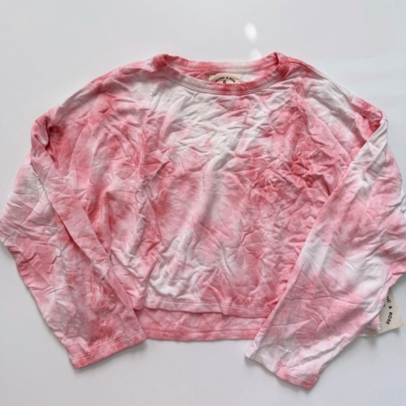 ELECTRIC & ROSE Ember & Cloud Tie-Dye Bloom Aero Crop Sweatshirt XS - Picture 1 of 9